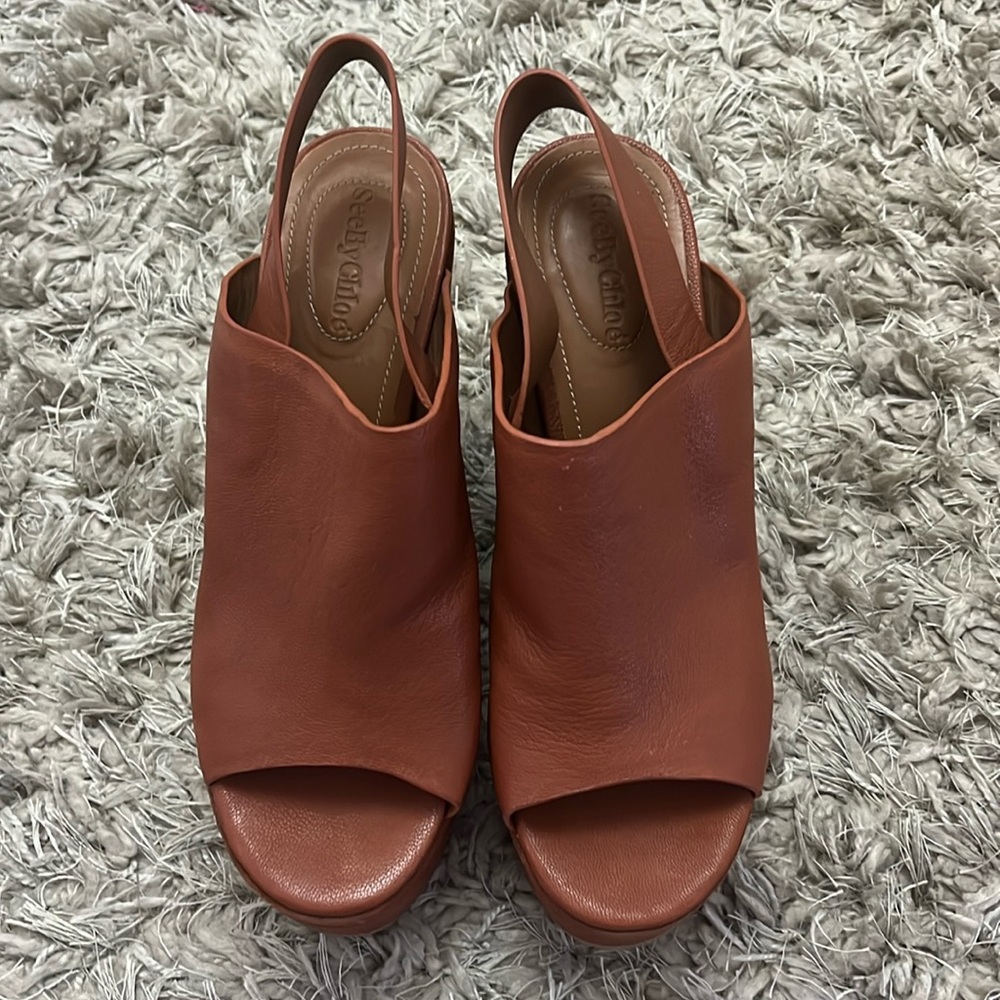 See by Chloe leather/suede wedge sandal